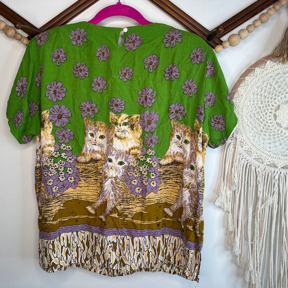 Vintage Aladdin Batik Cat Graphic Blouse - Picture 4 of 6